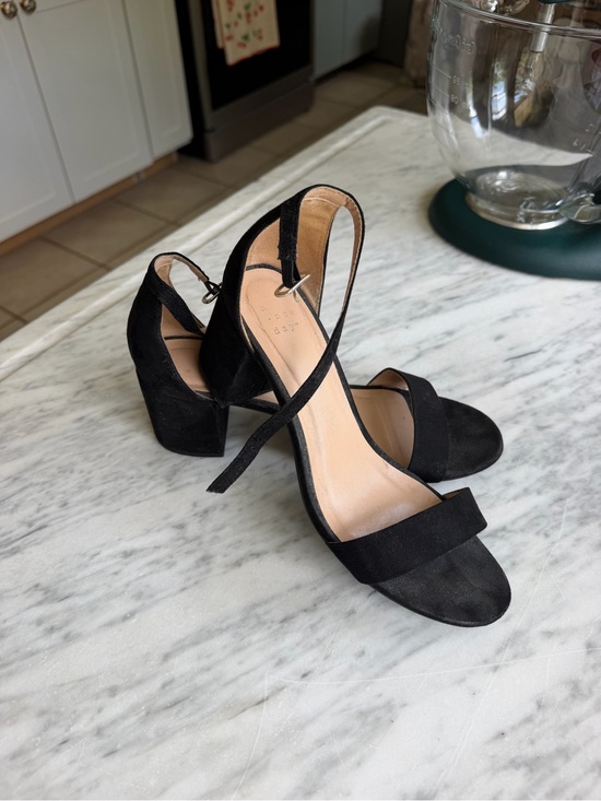 a new day Shoes - a new day Black Suede Block Heel Sandals